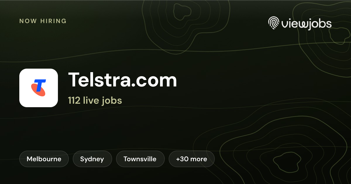 Telstra.com jobs: 112 open roles | ViewJobs